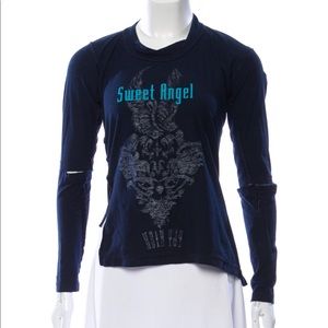 Jil Sander navy long sleeve T-shirt top